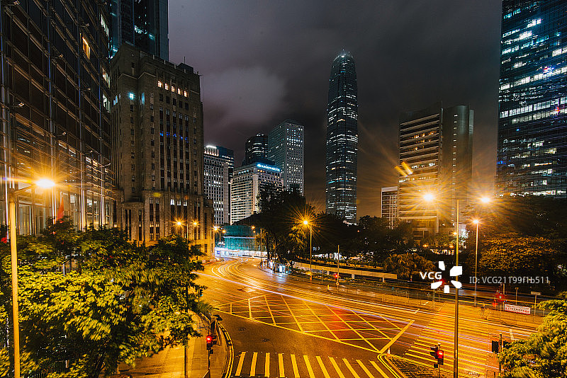香港中环夜景图片素材