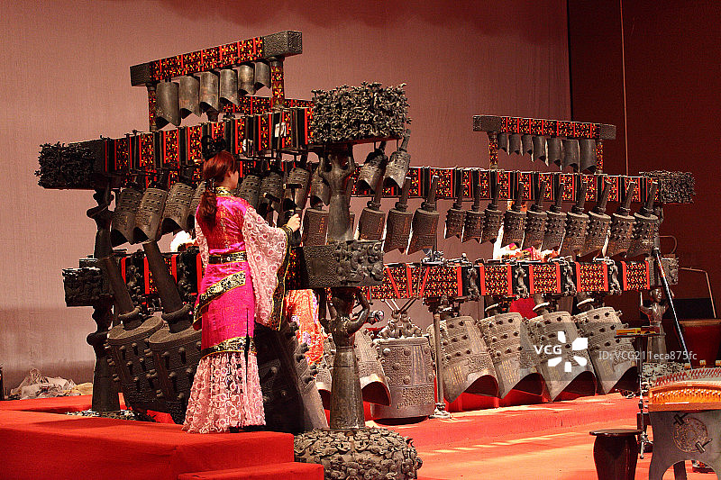 中国古代编钟器乐表演图片素材