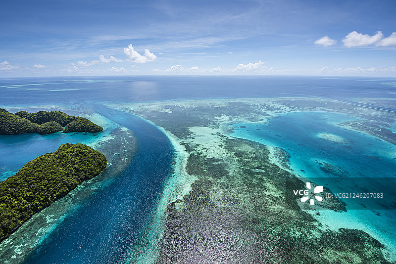 帕劳太平洋海岛航拍风光图片素材