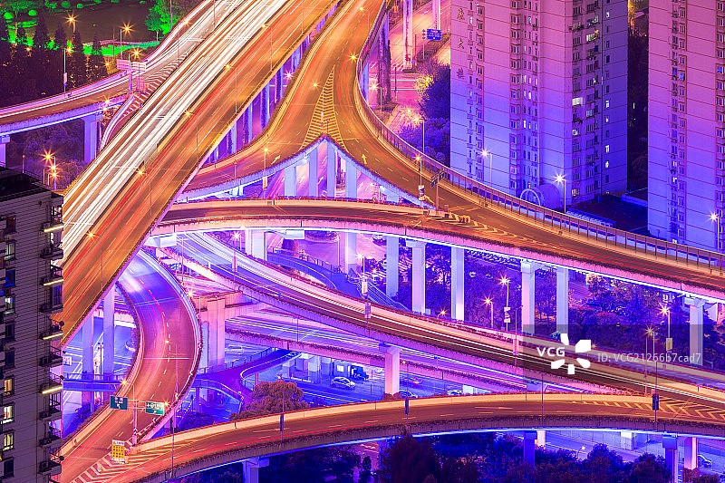 上海高架桥特写图片素材