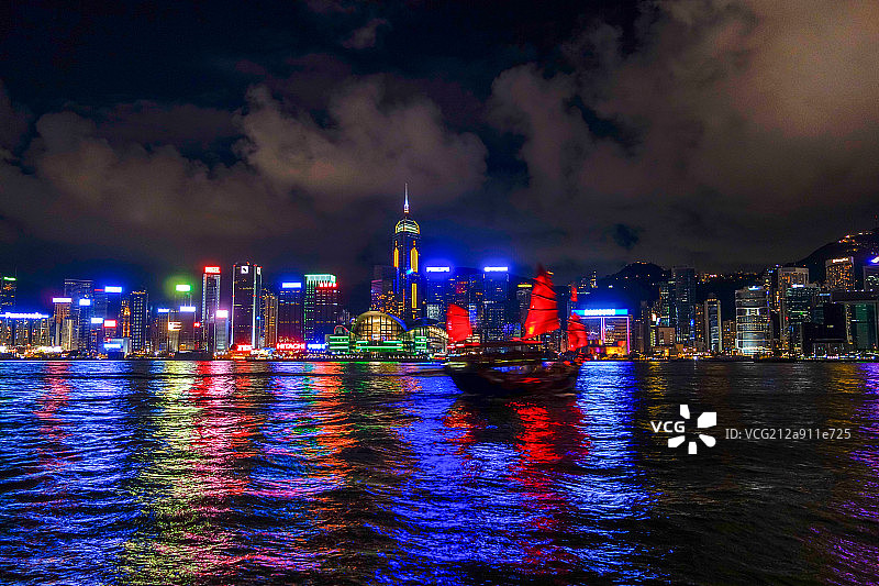香港维多利亚夜景图片素材
