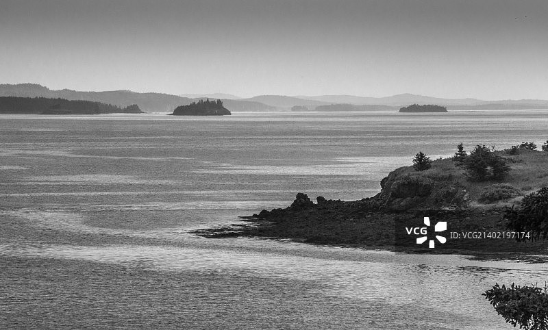 宁静的早晨水-芬迪湾，加拿大图片素材