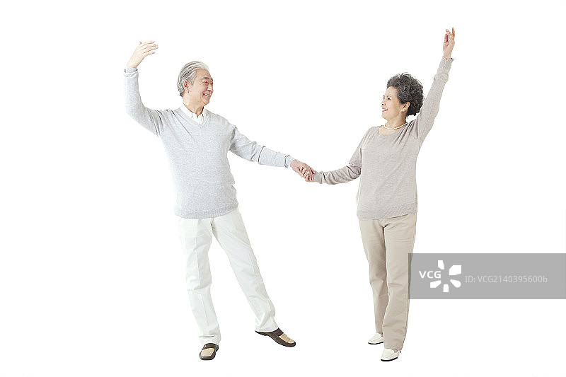 跳舞的东方中老年夫妇图片素材