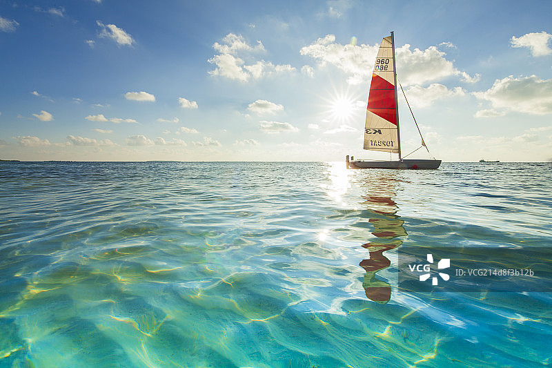 马尔代夫的海上帆船图片素材