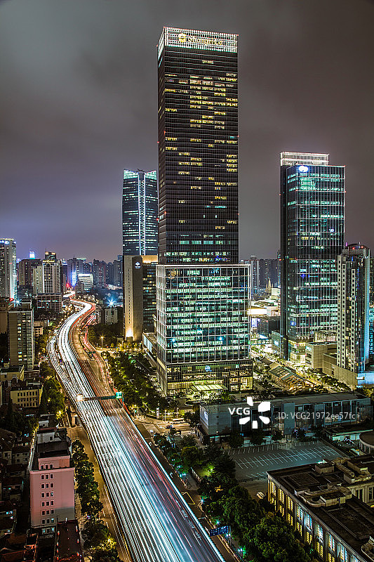 上海城市风光地标建筑 静安夜景图片素材