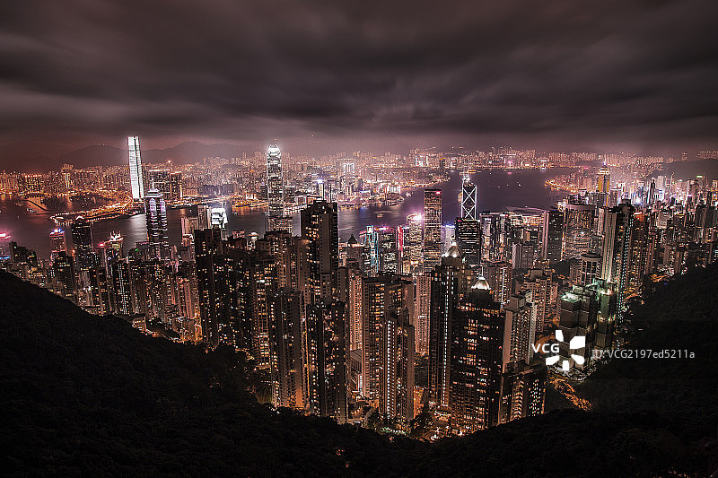 香港城市港全景图片素材
