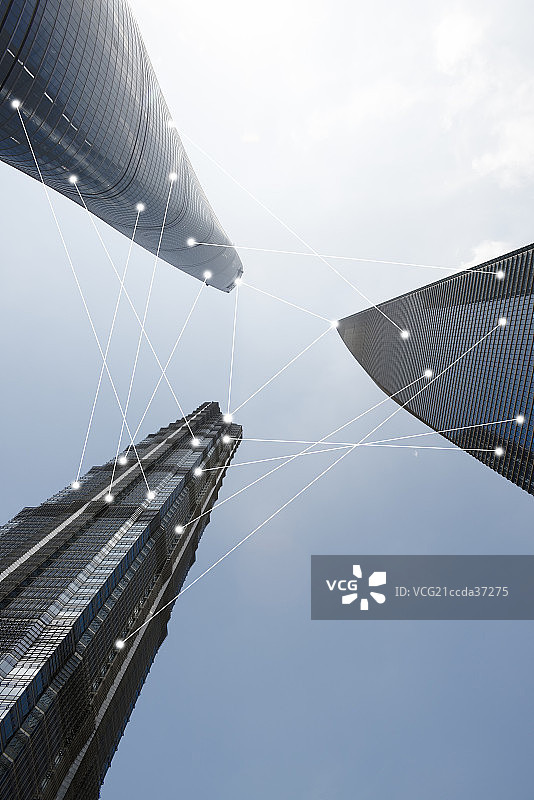 科技互联的上海三大地标建筑图片素材