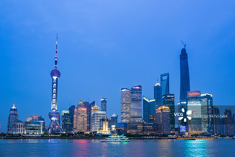上海陆家嘴建筑夜景China,Shanghai图片素材