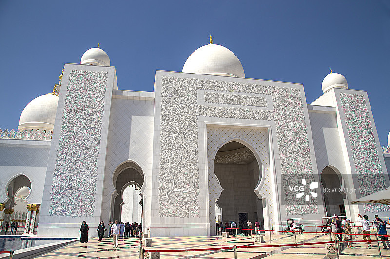 杜拜,阿拉伯联合大公国,亚洲,谢赫扎依德大清真寺,图片素材