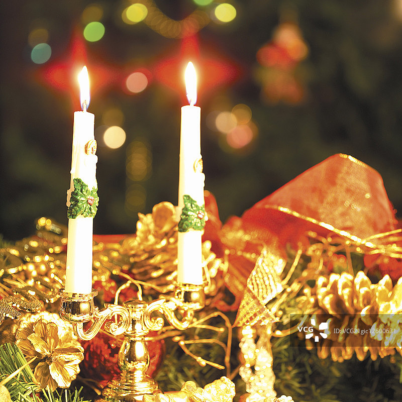 蜡烛,圣诞饰品图片素材