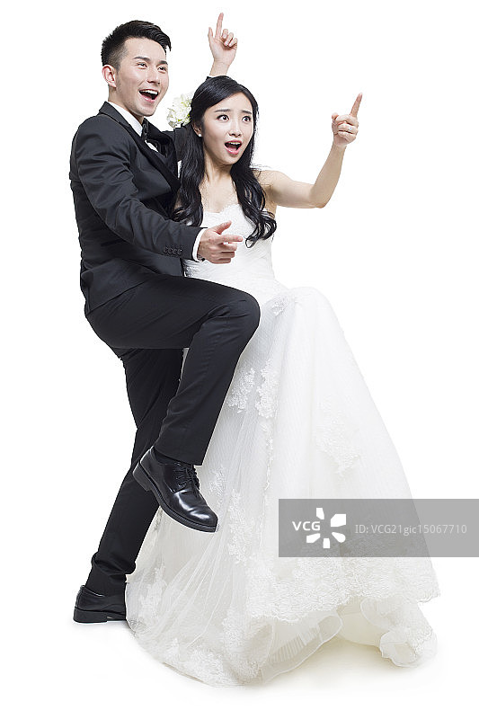 幽默的新娘和新郎图片素材