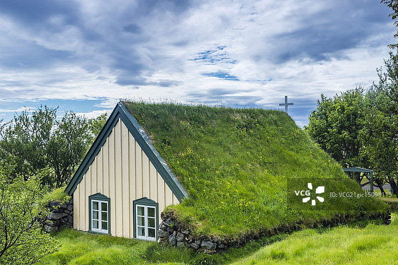 Iceland-Hof-Hofskirkja [教堂]图片素材