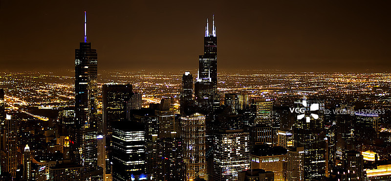 芝加哥夜间图片素材
