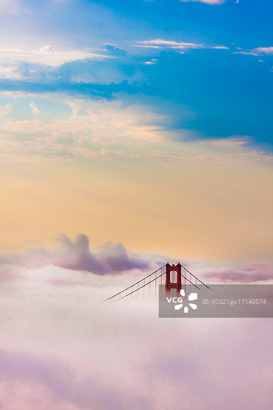 美国旧金山的金门大桥。图片素材