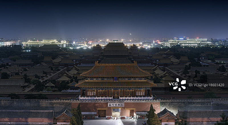北京故宫夜景图片素材