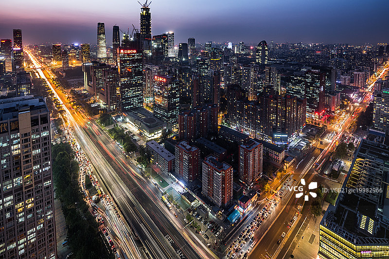 航拍北京核心区长安街大V形十字路口图片素材