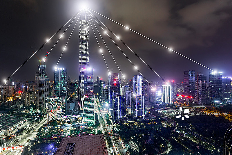 深圳城市风光夜景大数据概念图片素材