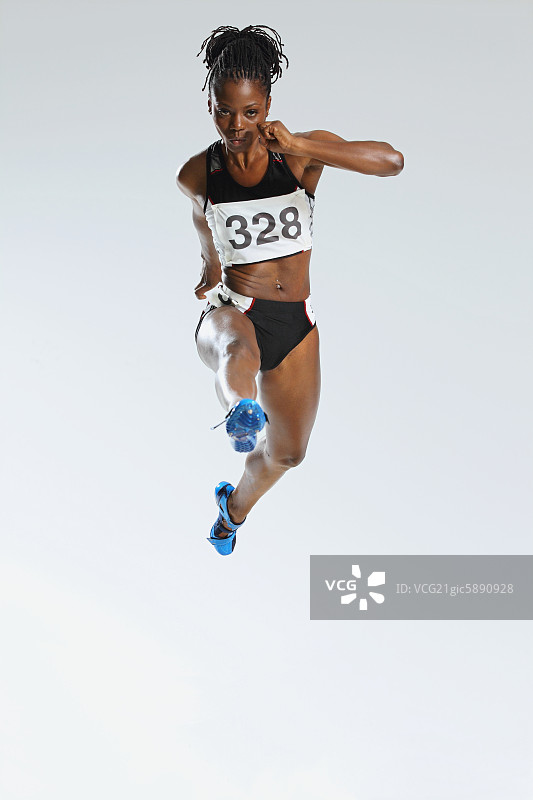 女运动员跑步，摄影图片素材