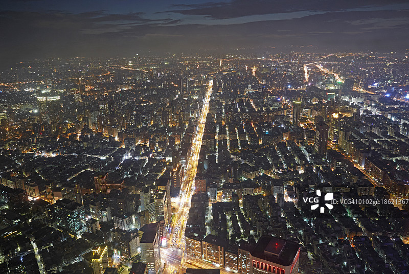 台北夜景的鸟瞰图图片素材