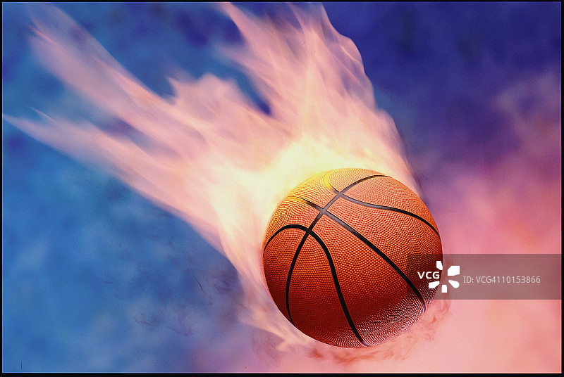 篮球在火焰中图片素材