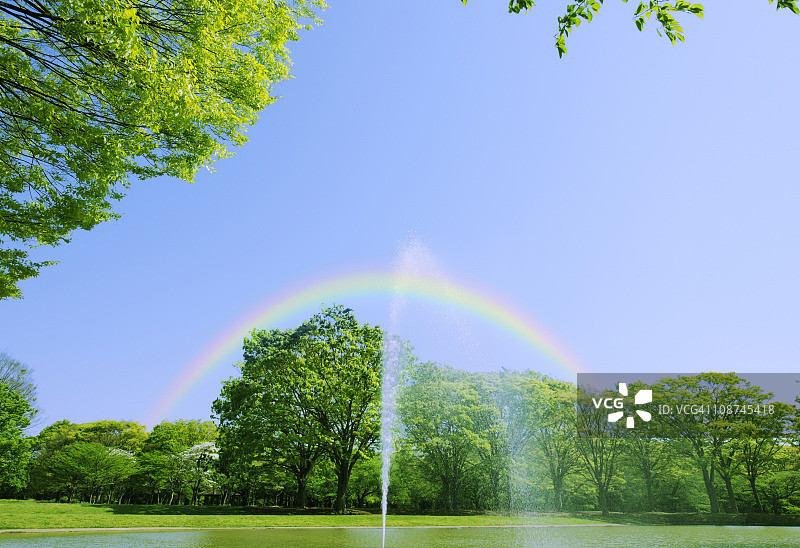 代代木公园上空的彩虹图片素材