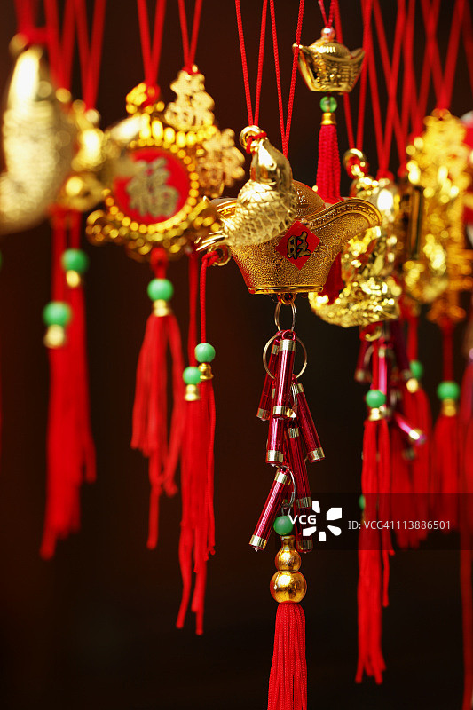 金色的中国新年装饰品图片素材