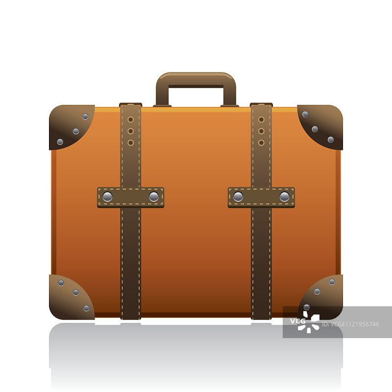 橙色和棕色的旅行箱图标图片素材