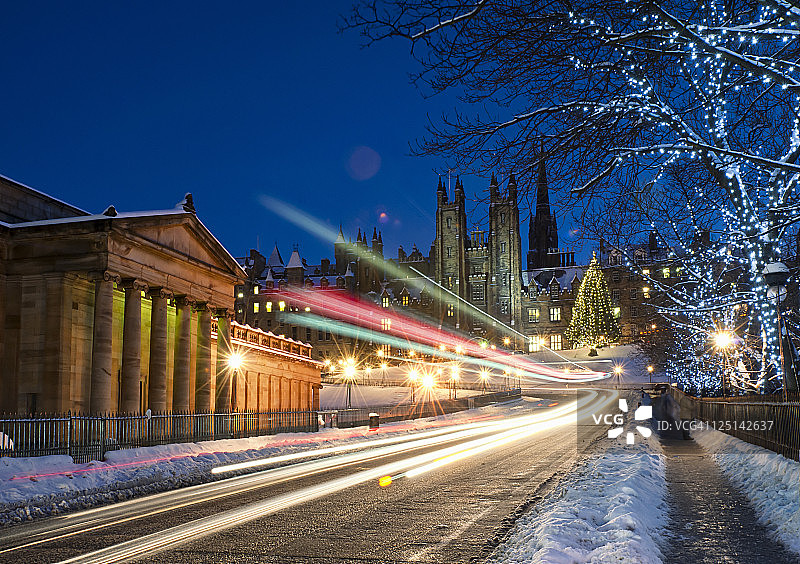 爱丁堡的十二月雪图片素材