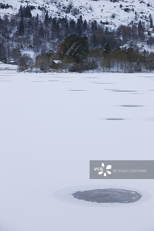 格拉斯米尔冰封，湖区，坎布里亚，英国图片素材