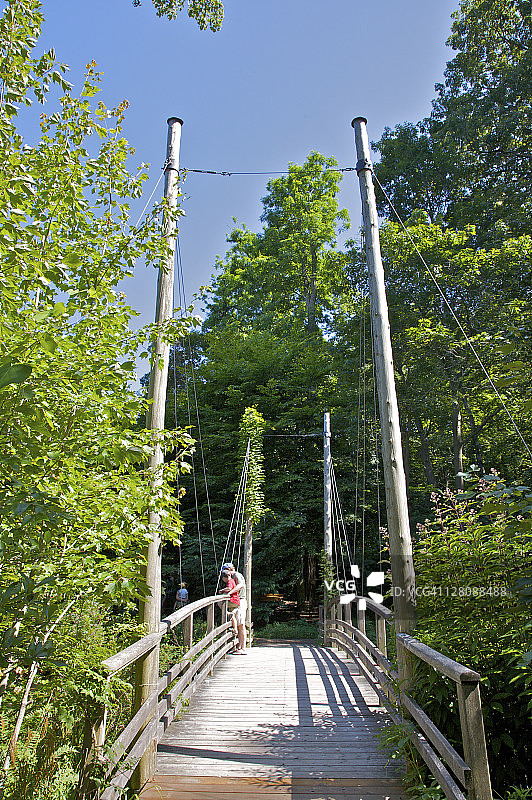 阿瓦隆桥，公共花园，保罗西蒙斯基金会，石溪，纽约，美国图片素材