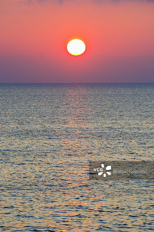土耳其，爱琴海日落时的地平线图片素材