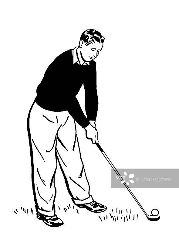 男人打高尔夫球图片素材