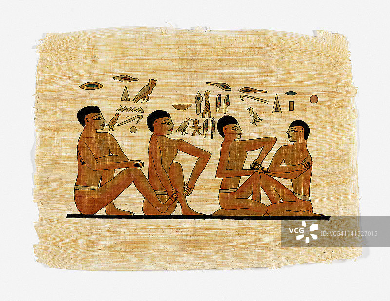 按摩手和脚的插图，来自医生的坟墓，塞加拉，埃及，公元前2300年图片素材