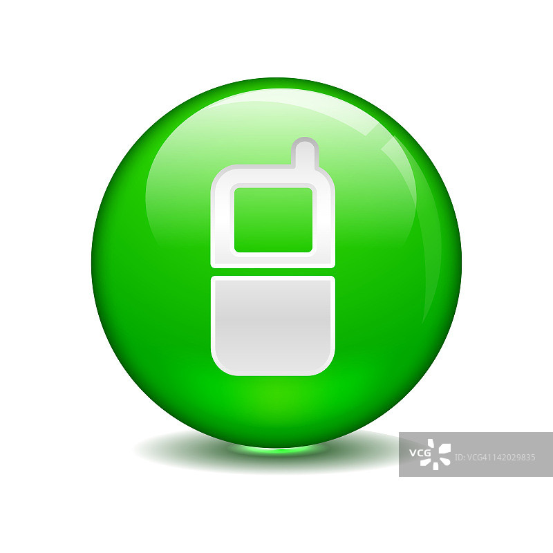 绿色圆圈上的手机插图图片素材