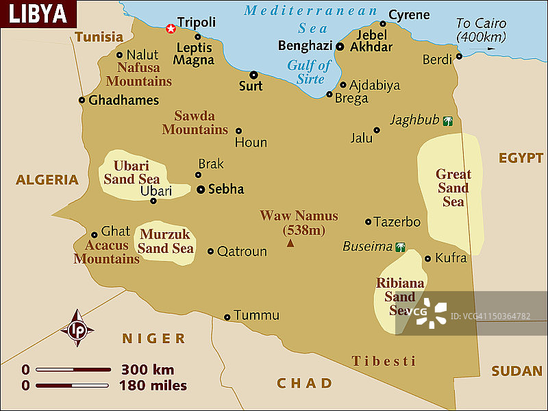 利比亚的地图。图片素材