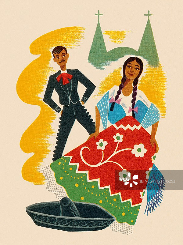 墨西哥帽舞夫妇图片素材