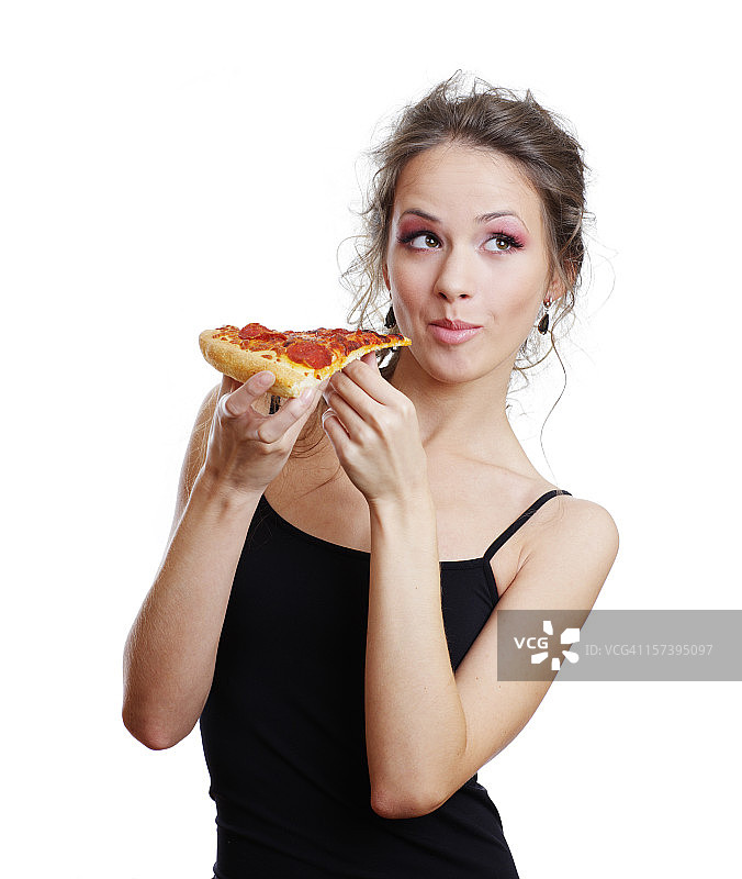 吃披萨图片素材