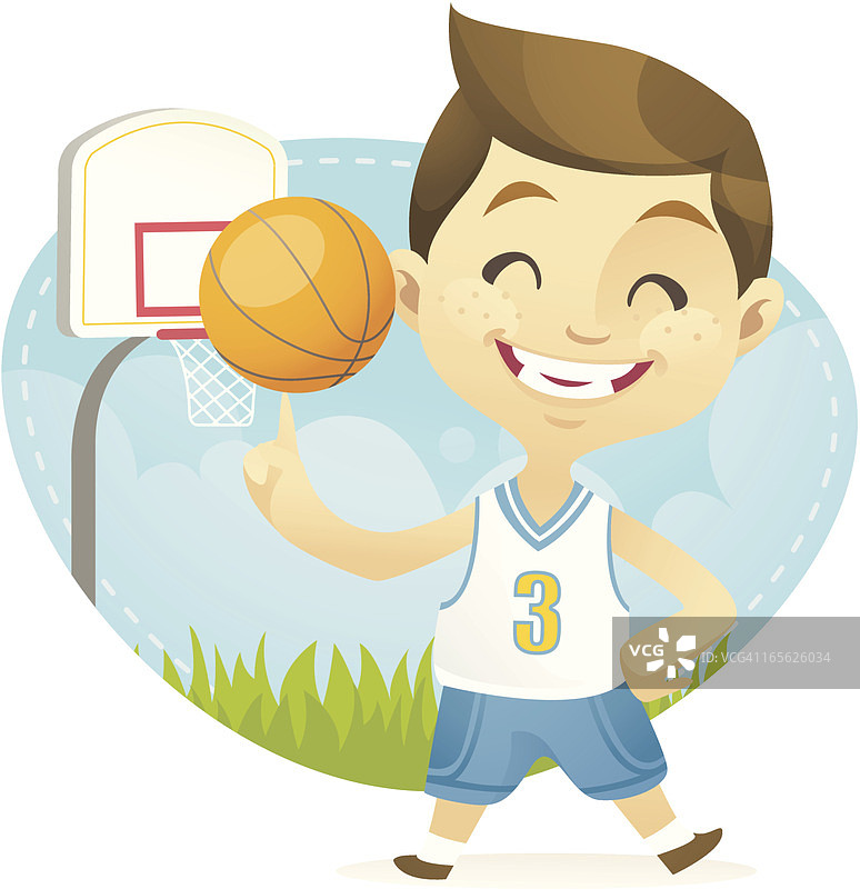 篮球的男孩图片素材