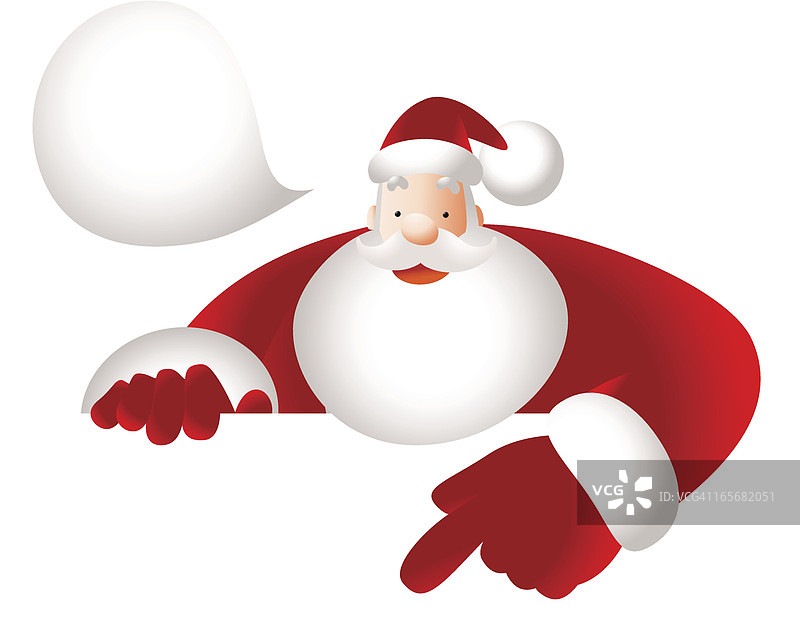 圣诞老人用食指举着空白的标志图片素材