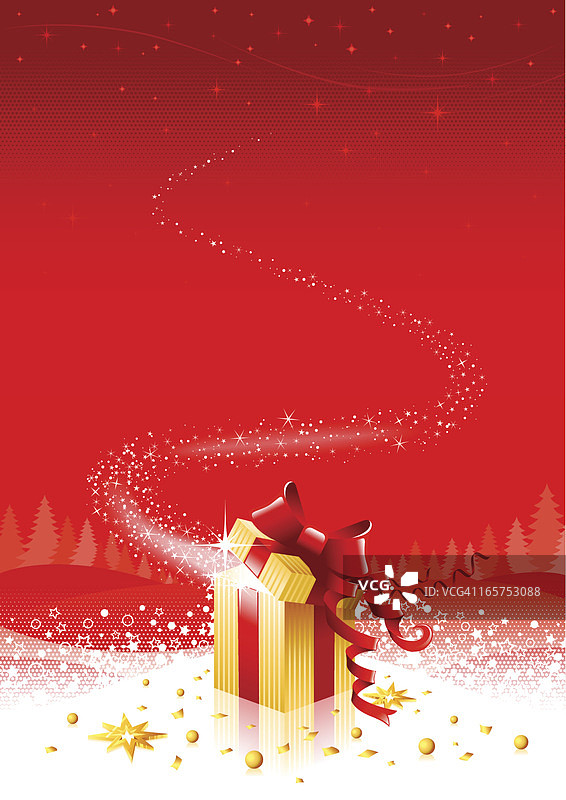 圣诞背景插图与礼盒图片素材