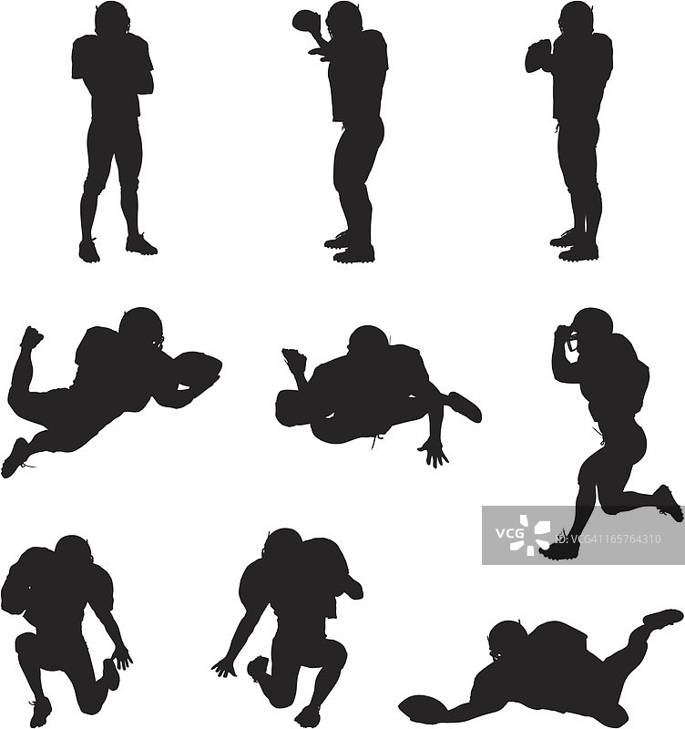 美式足球运动员的行动图片素材