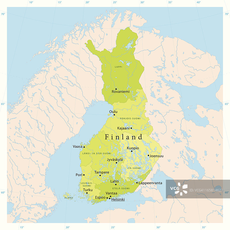 芬兰矢量地图图片素材