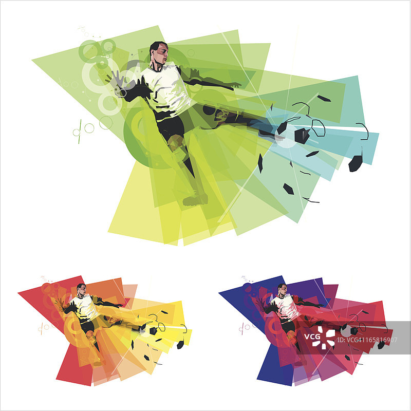 足球运动员踢球的颜色图片素材