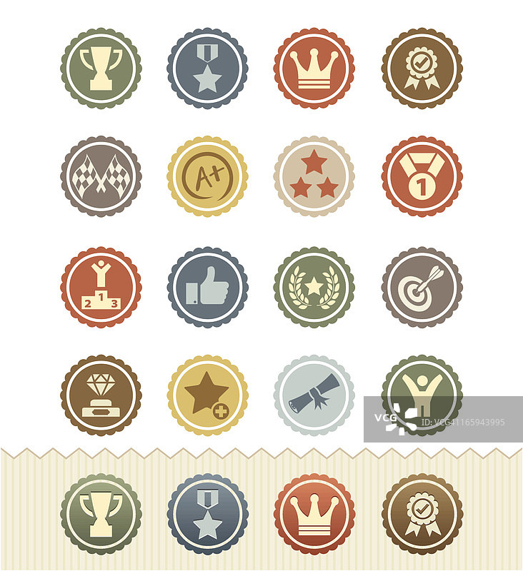 成就和奖项图标:复古徽章系列图片素材
