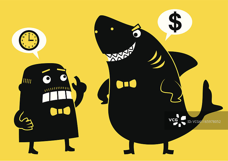 商人和高利贷|黄色商业概念图片素材