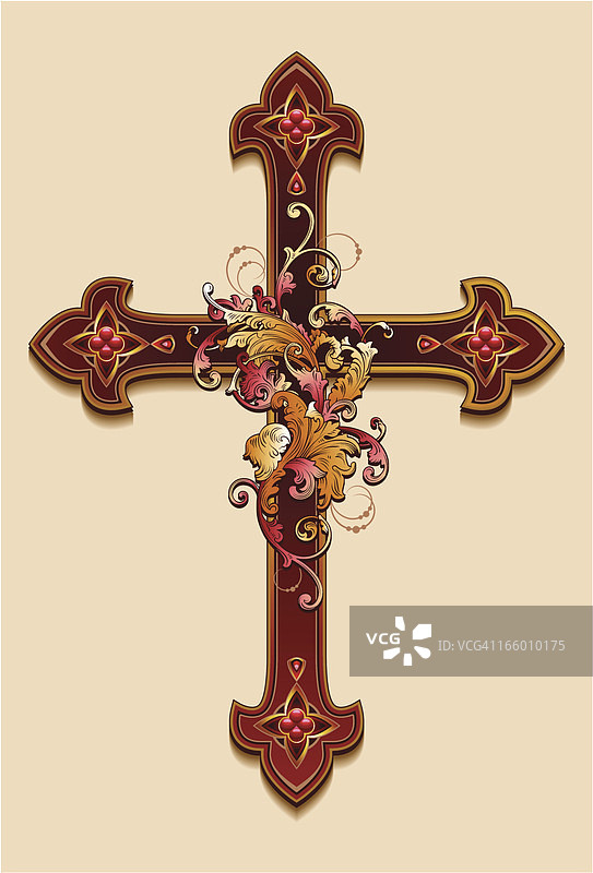 装饰的十字架。图片素材