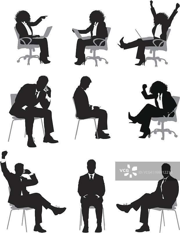 多张商务人士坐在椅子上的图片图片素材