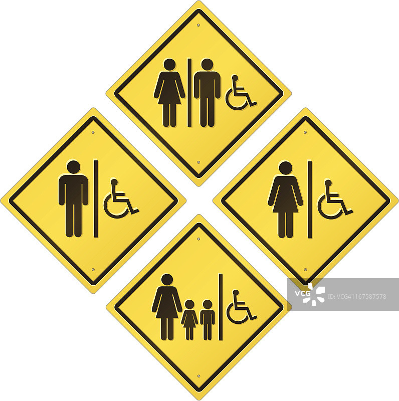 厕所道路标志设置-残疾人无障碍图片素材