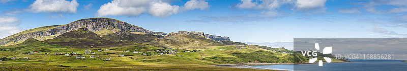 苏格兰夏天在斯凯基灵岛的全景图片素材