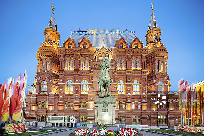 莫斯科红场国家历史博物馆之夜图片素材